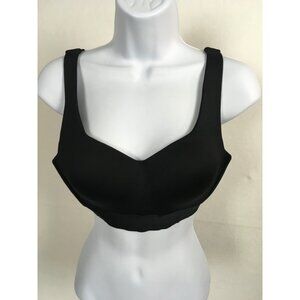 Crane Sports Bra Women Size S 34B to 36C Black Back Close Wireless Lined